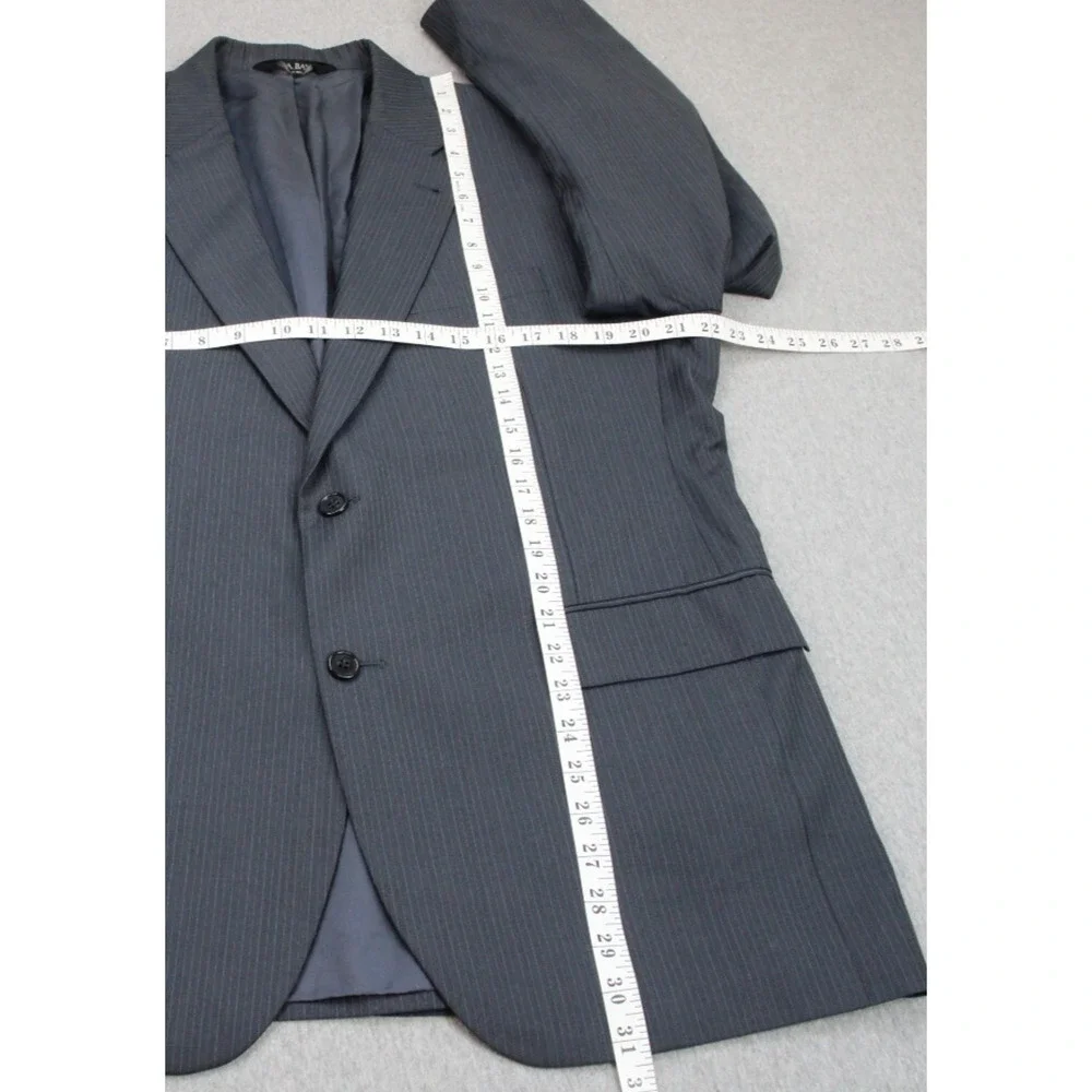 Jos A Bank Blazer Mens 42R Gray Striped Lined 2 Button Suit‎ Jacket